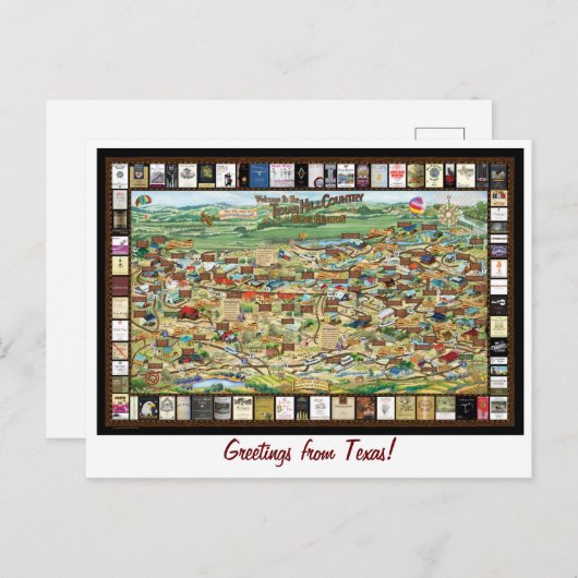 テキサス州ヒルカントリーワインマップはがき ポストカード (正面/裏面)