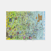 テキサス州ヒルカントリー地図 フリースブランケット (正面(横))