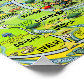 テキサス州ヒルカントリー地図 ポスター (角)