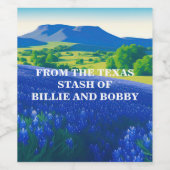 テキサス州ヒルカントリー記憶 ワインラベル (シングルラベル)