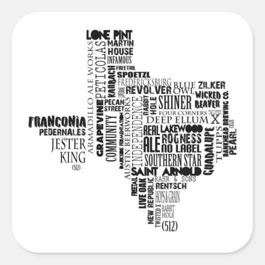 テキサス州ビアラバーズシール スクエアシール (正面)