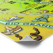 テキサス州ビッグおもしろい地図ポスター ポスター (角)