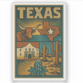 テキサス州ビニールステッカー – 耐候性デカール シール (正面)
