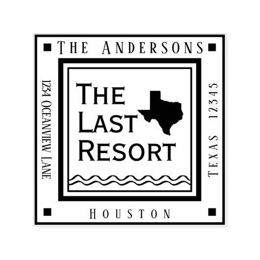 テキサス州ビーチコテージ差出人住所広場 セルフインキングスタンプ (デザイン)