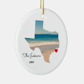 テキサス州ビーチ旅行写真の追加 セラミックオーナメント (右)