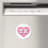 テキサス州ピンクハート- I love TX マグネット (インサイチュ (食洗機))