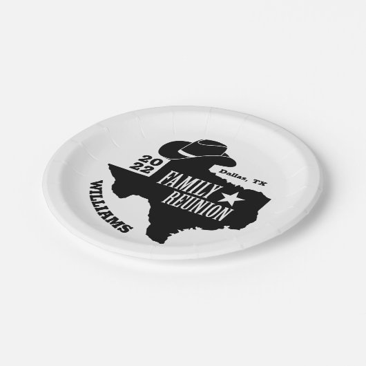 テキサス州ファミリー懇親会 ペーパープレート (アングル)