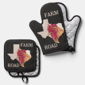 テキサス州ファームロードチキン 鍋つかみ&鍋敷きセット (正面/裏面)