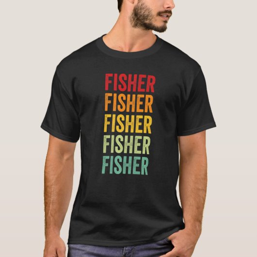 テキサス州フィッシャー郡 レインボーテキスト Tシャツ (正面)