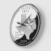 テキサス州フェイク州クォータークロック ラージ壁時計 (傾斜)