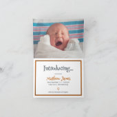 テキサス州フォトストライプのベビーで作られた焦げオレンジ 案内状 (内部)