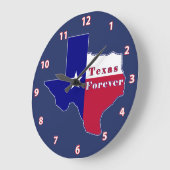 テキサス州フォーエバー国旗の地図 ラージ壁時計 (傾斜)