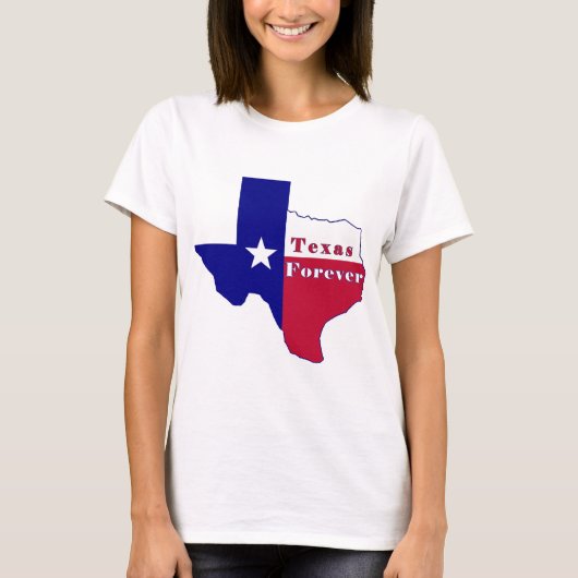 テキサス州フォーエバー国旗の地図 Tシャツ (正面)