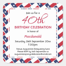 テキサス州フラグカスタム誕生祝いテシャン スクエアシール