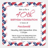 テキサス州フラグカスタム誕生祝いテシャン スクエアシール (正面)