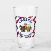 テキサス州フラグ応援マンガ素晴らしーTexan Beer タンブラーグラス (正面)