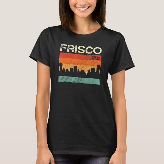 テキサス州フリスコの街のスカイライン Tシャツ (正面)