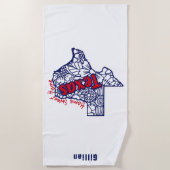 テキサス州フローラドードルパーソナライズされたズ ビーチタオル (正面)