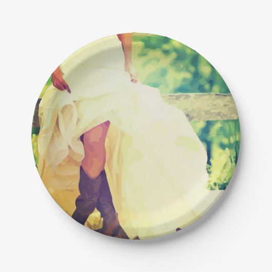 テキサス州ブライドインブーツブライダルシャワー紙プレート ペーパープレート (正面)