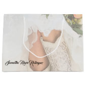 テキサス州ブライドインラインストーンブーツブライダルシャワー ラージペーパーバッグ (正面)