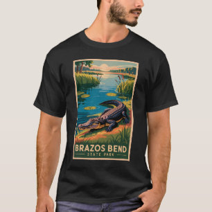 テキサス州ブラゾスベンド州立公園 旅行アート ヴィンテージ Tシャツ
