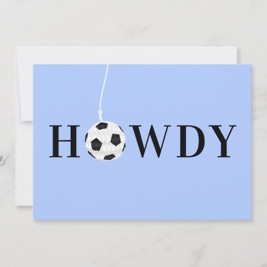 テキサス州ブルーサッカーピナタパーティーグリーティングカード 招待状 (正面)