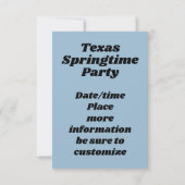 テキサス州ブルーボネット 招待状 (裏面)
