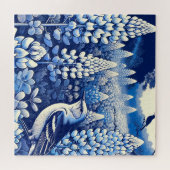 テキサス州ブルーボンネットと北モッキンバードテシャン ジグソーパズル (横)