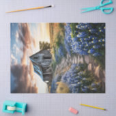 テキサス州ブルーボンネットと古いバーンドデコップページ 薄葉紙 (クラフト)