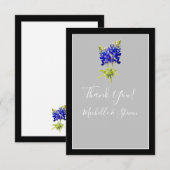テキサス州ブルーボンネットオンライトグレー、春の結婚式 サンキューカード (正面/裏面)