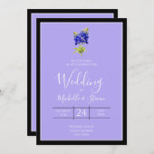 テキサス州ブルーボンネットオンラベンダー，春の結婚式 招待状 (正面/裏面)