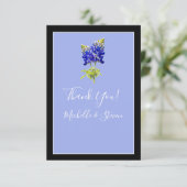 テキサス州ブルーボンネットオン石板ブルー春の結婚式 サンキューカード (スタンド正面)