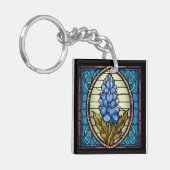 テキサス州ブルーボンネットステンドグラス キーホルダー (正面左)
