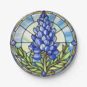 テキサス州ブルーボンネットステンドグラス ペーパープレート (正面)