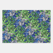 テキサス州ブルーボンネットテキサンラブフラワー ラッピングペーパーシート (正面2)