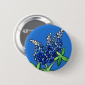 テキサス州ブルーボンネットテキサンラブフラワー 缶バッジ (正面&裏面)