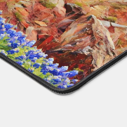 テキサス州ブルーボンネットフラワーアンドマウンテンアート デスクマット (コーナー)