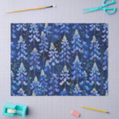 テキサス州ブルーボンネットブルーワイルドフラワーパターン 薄葉紙 (クラフト)