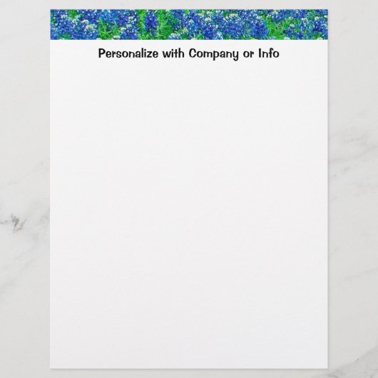 テキサス州ブルーボンネットレターヘッド (正面)