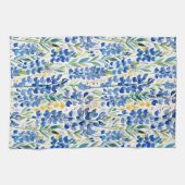 テキサス州ブルーボンネットワイルドフラワーパターン キッチンタオル (横)