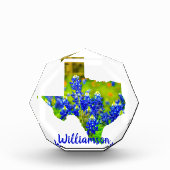 テキサス州ブルーボンネット州のテキサス州w名 フォトブロック (正面)