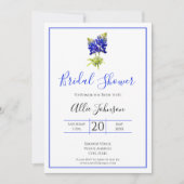 テキサス州ブルーボンネモダンフ結婚ァフラワーズブライダル 招待状 (正面)