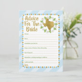テキサス州ブルー金ゴールドアドバイス花嫁シャワーゲーム アドバイスカード (スタンド正面)