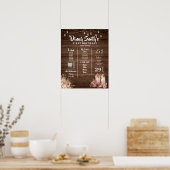 テキサス州ブーツ素朴女性のカーボーイ1st誕生日マイルストーン ポスター (キッチン)