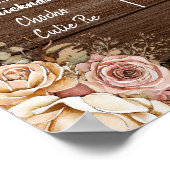 テキサス州ブーツ素朴女性のカーボーイ1st誕生日マイルストーン ポスター (角)