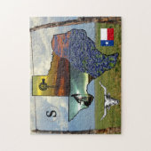 テキサス州プライドの地図、カラフル写真11x14サイズ ジグソーパズル (縦)