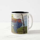 テキサス州プライドマップと州イメージのパーソナライズ ツートーンマグカップ (正面右)