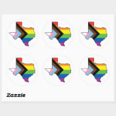 テキサス州プライド進行国旗 ラウンドシール (シート)