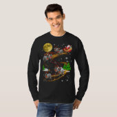 テキサス州ヘラートナディアクリスマスドッグライディングサンタX Tシャツ (正面フル)