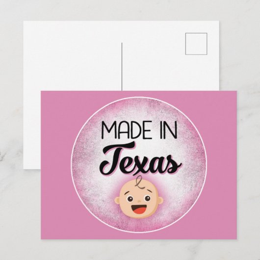 テキサス州ベビーおもしろいピンクニューガールポストカード ポストカード (正面/裏面)